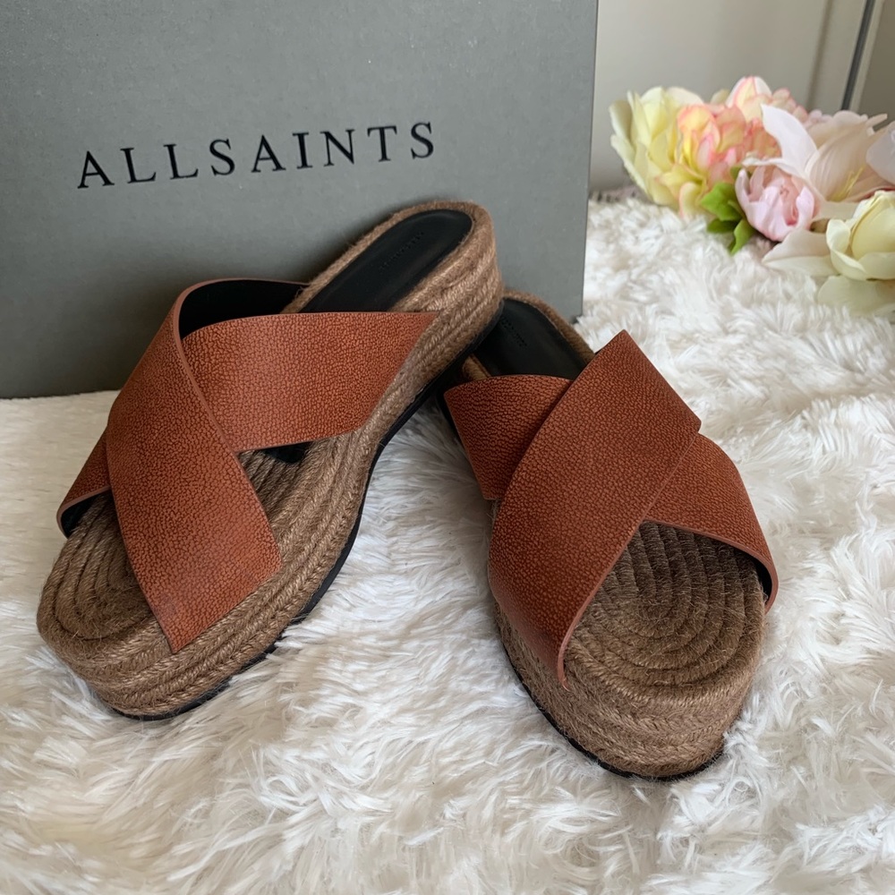 All Saints Harlem Platform Sandal Size 40 NWT